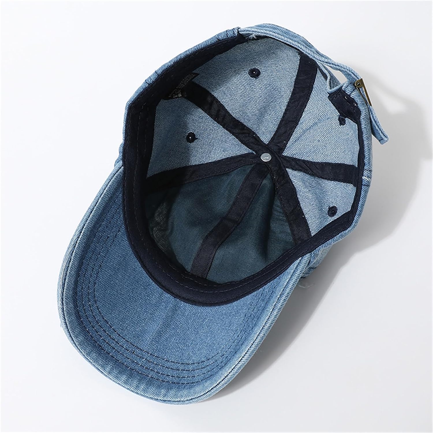 Denim Hats for Women Vintage Washed Distressed Ripped Jean Hat Adjustable Baseball Cap Trucker Unisex Headwear Blue