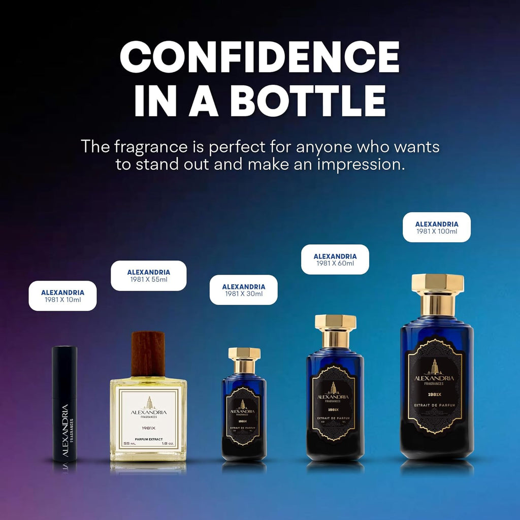 Alexandria Fragrances 1981X Perfume - Long Lasting Eau de Parfum Inspired by Warm Lavender - Premium Men’s Parfum with Honey, Vanilla & Tobacco Blend - Luxury Men’s Cologne for Every Occasion - 30ml