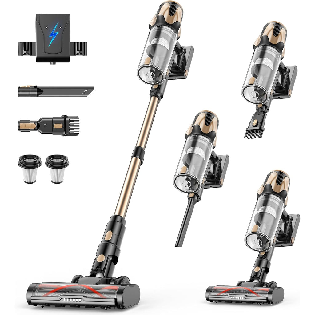 Tikom V850 Cordless Vacuum Cleaner For Home, 50000Pa/550W 70Mins Stick Vacuum With Led Touch Screen, 1.8L Dust Cup, Charging Wall Dock, Anti-Tangle, Lightweight Vacuum For Pet Hair, Hard Floor, Carpet