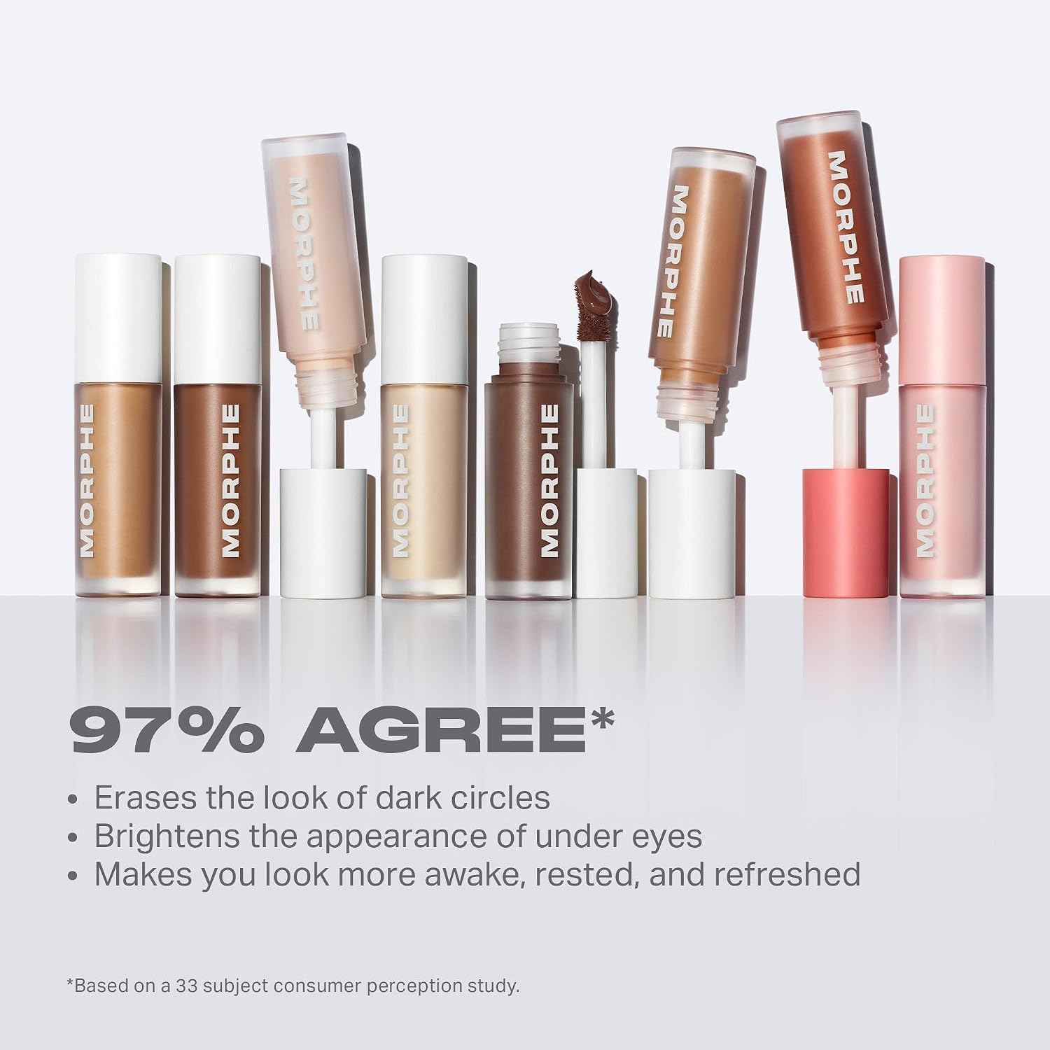 Morphe Wakeup Artist Under Eye Concealer - Lightweight Serum Concealer + Brightening Color Corrector - Hydrating Under Eye Brightener For Dark Circles & Radiant Face Makeup - Clove 11.25N (0.12 Oz)