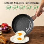 Yashe 8 Inch Granite Nonstick Frying Pan For Induction & All Stovetops | Pfoa/Pfos Free Scratch Resistant With Stay-Cool Handle Cooking Skillet Pan Non-Toxic Omelette Pan