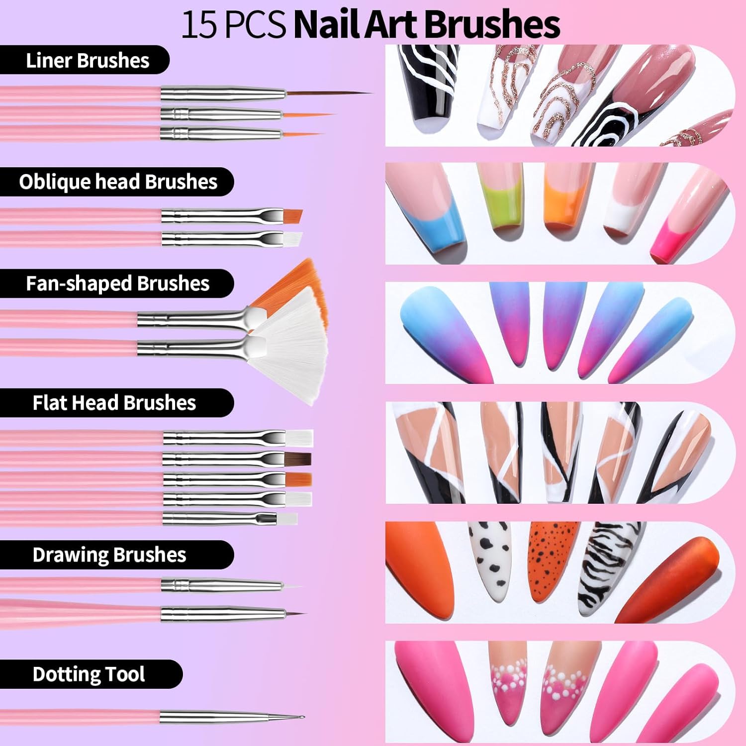FANDAMEI 33pcs Nail Art Tools, Nail Design Tools, Nail Art Brushes, 31pcs Nail Brushes For Nail Art, Nail Brushes, Nail Dotting Tool, Nail Art Brush For Nail Design, Nail Brush Set, Nail Art Palette