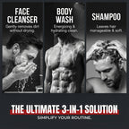 Dead Sea Collection Sandalwood Men’S Body Wash – 3 In 1 Body Wash For Men For Hair, Face & Body – Moisturizing Shower Gel With Dead Sea Minerals – Pack Of 2 (33.8 Fl Oz Each)