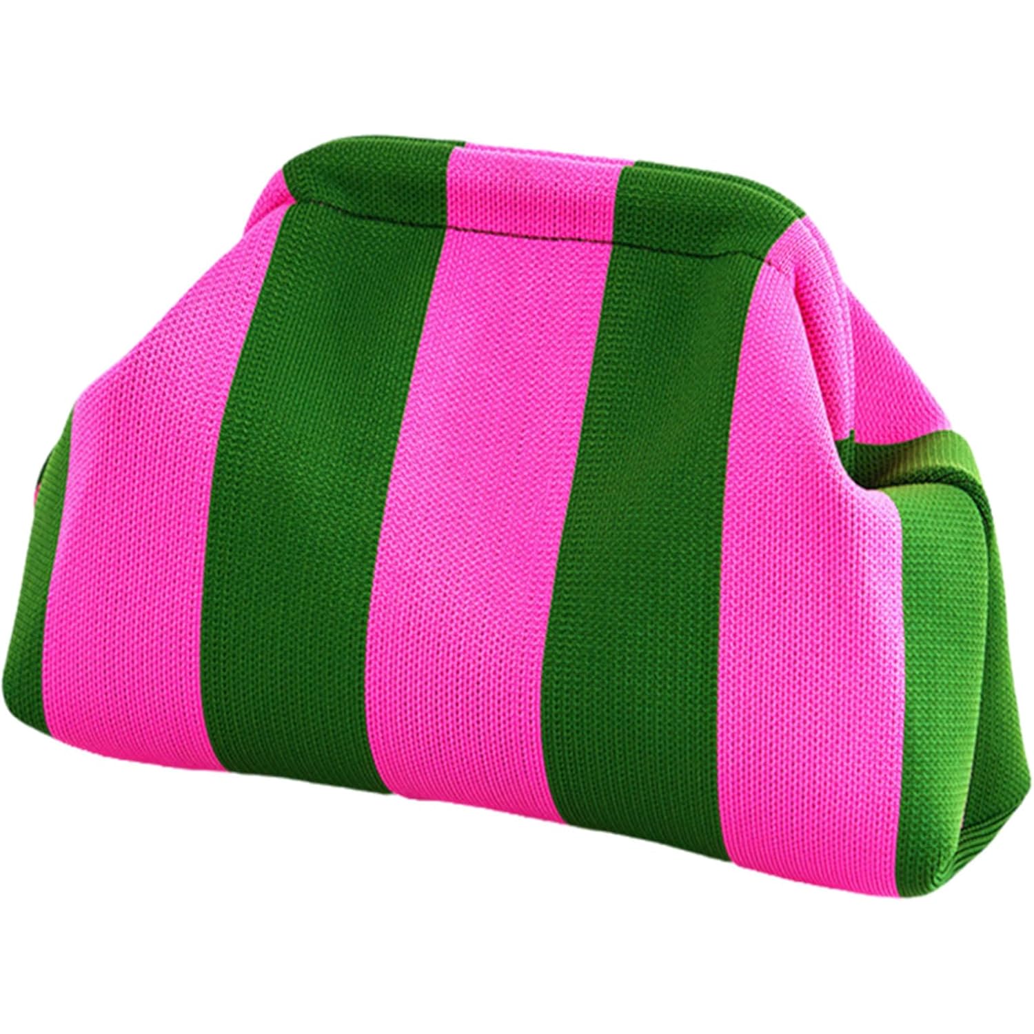 DIHKLCIO Clutch Purses for Women 2026 Summer Beach Woven Crochet Bag Dumpling Striped Ruched Cloud Purse Evening Handbag