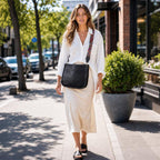 Vegan Leather Crossbody Bags For Women, Crossbody Purse With Guitar Strap Zipped Pockets Handbag Shoulder Bag