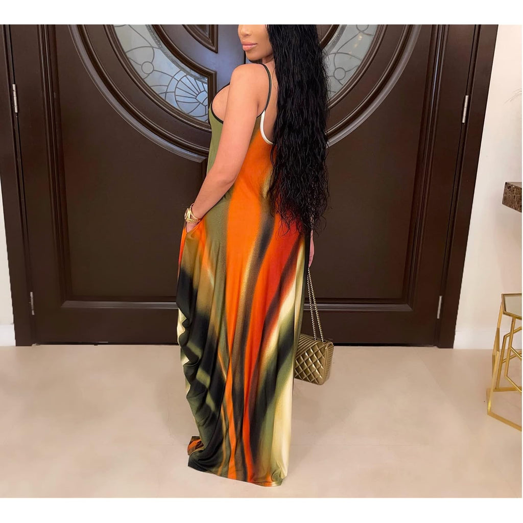 Besscops Summer Maxi Dresses For Women 2026 Plus Size Sundresses Casual Fashion Sleeveless Loose Long Sexy Dress With Pockets