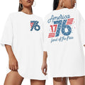 1776 Shirts for Women USA Shirt American Flag T-Shirt 4th of July Patriotic Tee Shirts Red White and Blue Tops White