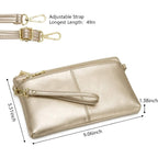 Triple Zip Small Crossbody Bag Lightweight Purses Vegan Leather Wristlet Clutch, Includes Adjustable Shoulder