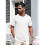 Magnivit Men'S Shirts Short Sleeve Cotton T-Shirt Crew Neck Light Tees Classic Basic Casual Tops Plain Soft Shirt