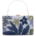 Embroidery Clutch Purses For Women Floral Sequin Evening Bag Formal Designer Handbags With Chain For Wedding, Party