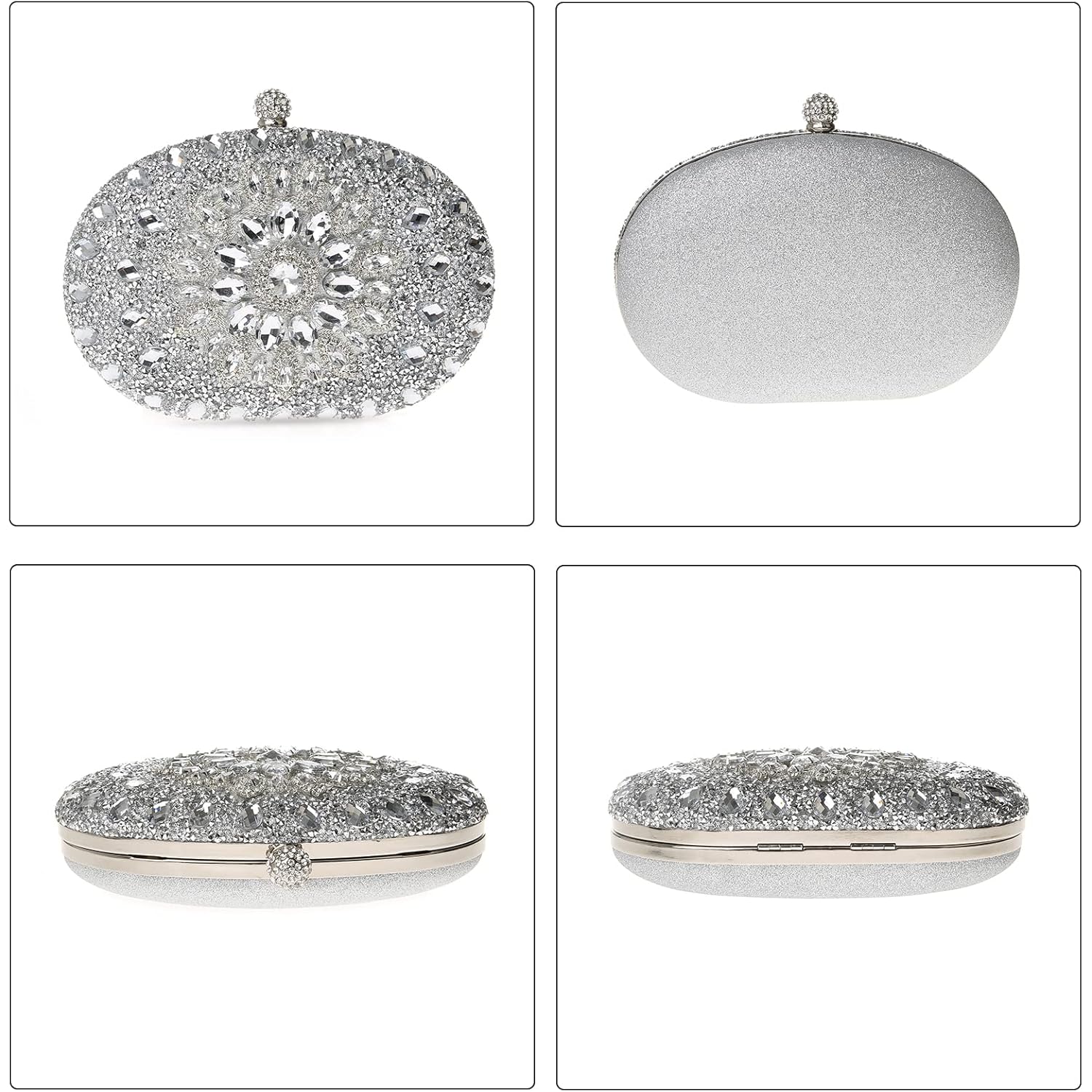 Womens Sparkly Rhinestone Glitter Clutch Purse Evening Handbag Shoulder Bag for Wedding Party Prom