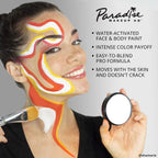 Mehron Makeup Paradise Makeup AQ & Barrier Spray Combo Pack | Before & After Setting Spray 2 fl oz (60 ml) Plus Pro Size Water Activated Face Paint & Body Paint 1.4 oz (40 g) (Purple)