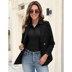Hotouch Button Down Shirts For Women Long Sleeve Stretch Dress Shirts Wrinkle-Free Work Blouses Slim Fit Office Tops