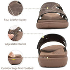 Kuailu Womens Fashion Orthotic Slides Ladies Athletic Yoga Mat Memory Foam Walking Sandals Thick Cushion Recovery Summer Beach Slippers Comfortable Plantar Fasciitis Arch Support
