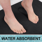 Smiry Memory Foam Bath Mat 30x20, Extra Soft and Absorbent Bathroom Mats, Non Slip Washable Carpet for Floor, Shower and Tub, Black