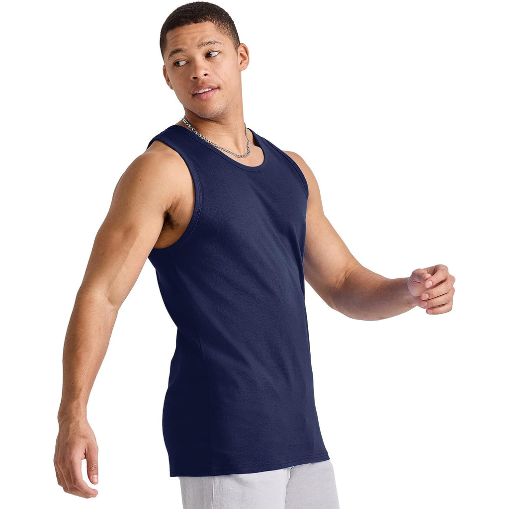 Hanes Men'S Essentials Tank Top Pack, Midweight Cotton Tanks, Sleeveless Shirts, 3-Pack