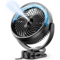 Koonie 8'' 10000Mah Battery Operated Misting Fan With Max. 48 Hrs Runtime | Portable Mist Desk Fan With Clip, 3 Speeds, 2 Spray Modes, 200Ml Tank For Golf Cart Home Office Travel Camping Stroller