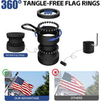 American Flag With Pole For House Outside, Including 5Ft Heavy Duty Flag Aluminum Poles Kit And 100% Polyester 3X5 Ft Us Flag, No Tangle Spinning Pole And Multi-Position Flag Pole Bracket