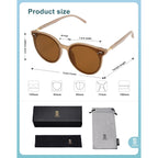 SOJOS Sunglasses Womens Trendy 2025 Classic Round Retro Vintage Shades Large Frame Sunnies SJ2067 Jelly Brown