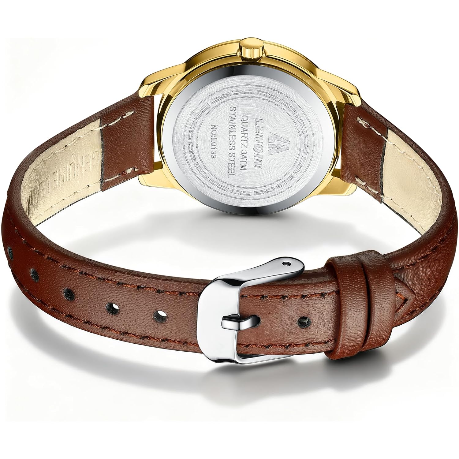 Ln Lenqin Ladies Watches Analog Quartz Watch For Women Waterproof Women'S Wrist Watches Easy Reader Womens Watch With Leather Strap