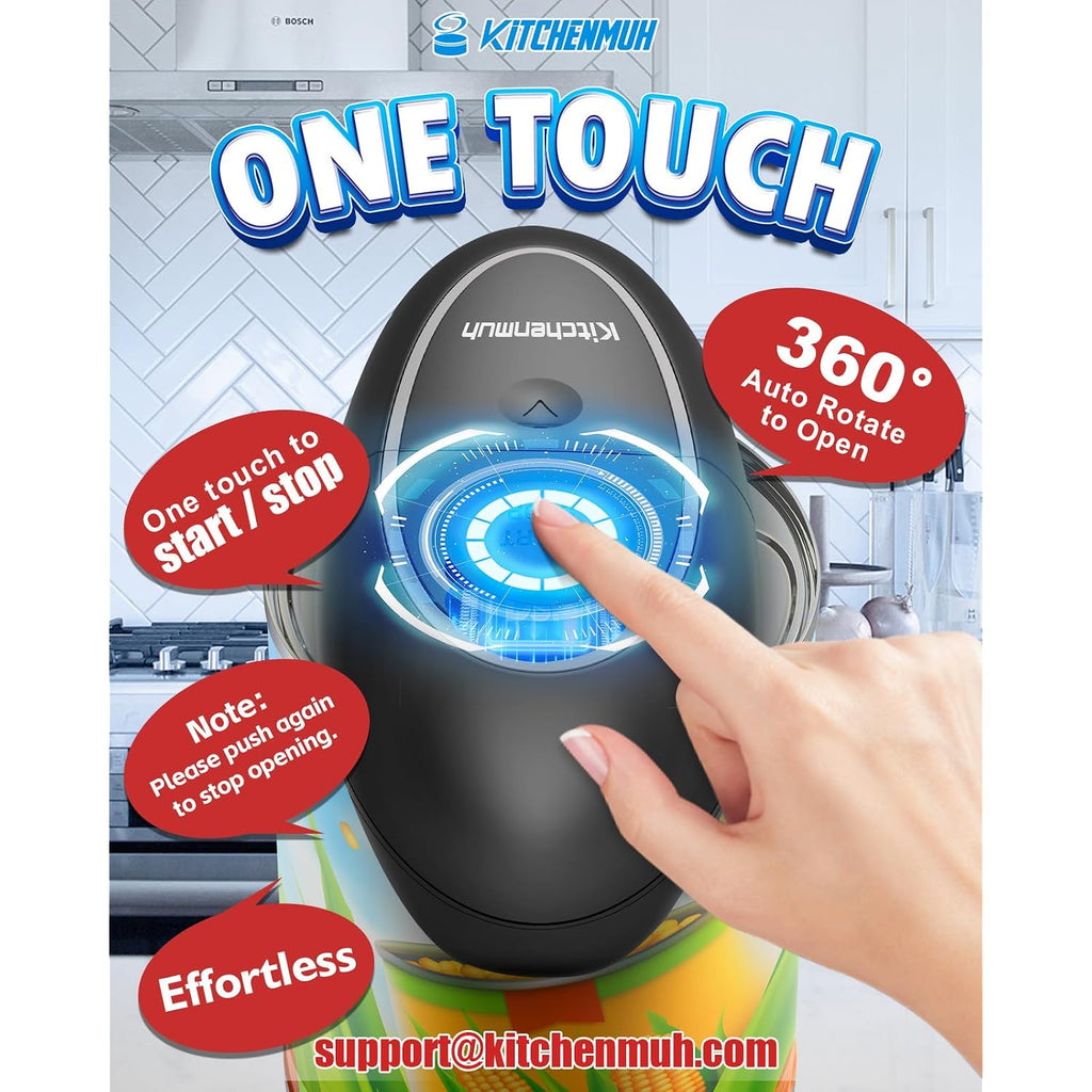 One Touch Electric Can Opener Fits All Can Sizes For Seniors With Arthritis, Battery Operated Can Opener With Smooth Edge, Food Safe Kitchen Gadgets Automatic Can Opener For Kitchen