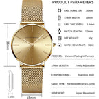 Hannah Martin Watches For Women Analog Women'S Watch With Stainless Steel Expansion Band Minimalist Slim Dial 30M Waterproof Ladies Dress Wristwatch For Casual Daily Business
