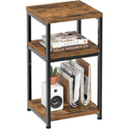 Simple Trending Side Table, End Table Night Stand, 3 Tiers Shelf For Living Room, Rustic Brown