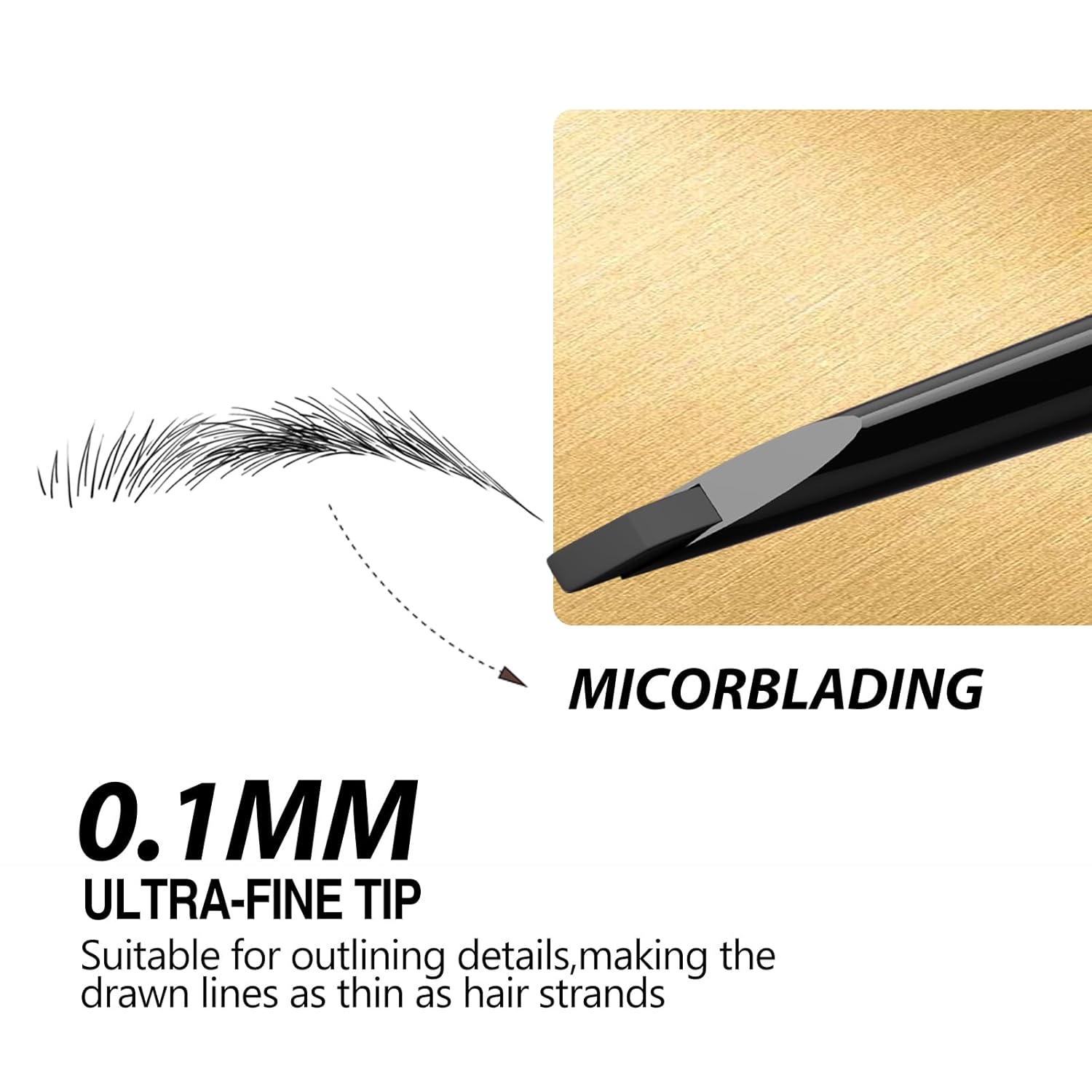 LANGMANNI Dual-Ended Eyebrow Pencil & Spoolie Brush | Ultra-Fine Tip Sculpting Pencil with Blending Brush For Natural Hair-Like Strokes & Groomed Brows (#03 Black)