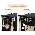 6-Cube Storage Organizer, Closet Organizer Storage Cabinet Shelf Bookcase Bookshelf with Metal Hammer, Storage Cubes Organizer Cabinet for Kids, Closet, Bedroom, Bathroom(11.8x11.8x11.8 inch)Black