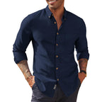 Pj Paul Jones Men'S Oxford Button Down Shirt Long Sleeve Regular Fit Business Casual Dress Shirts With Chest Pocket