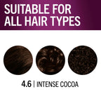Schwarzkopf Keratin Permanent Hair Dye Cream, 4.6 Intense Cocoa, Professional Quality Color for Up to 100% Gray Coverage, Bond Enforcing System