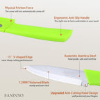 Paring Knife, 4 inch Kitchen Knives Set with Cover Small Knife for Fruit Peeling Vegetable Stainless Steel with Sheath Ergonomic Handle