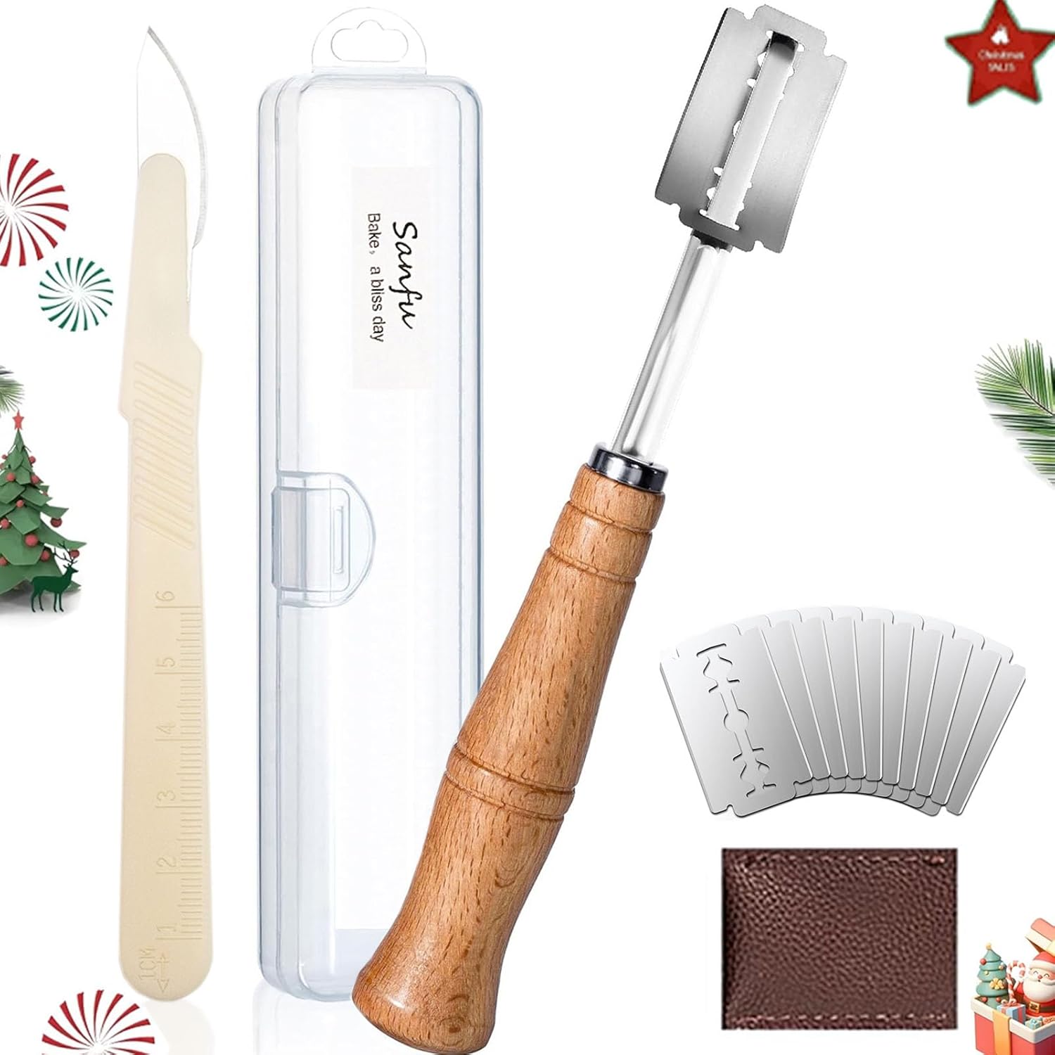 Bread Lame Dough Scoring Tool, Professional - Grade Baguette & Sourdough Scoring Tool with Razor Blades and Storage Cover, Lame Bread Tool, Essential Baking Supplies