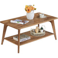 Vasagle Maezo Collection - Coffee Table, 2-Tier Center Table With Storage, Tapered Legs, Curved Transitions, 21.7 X 39.4 X 17.7 Inches, Easy To Assemble, For Living Room, Honey Brown Ulct249K01