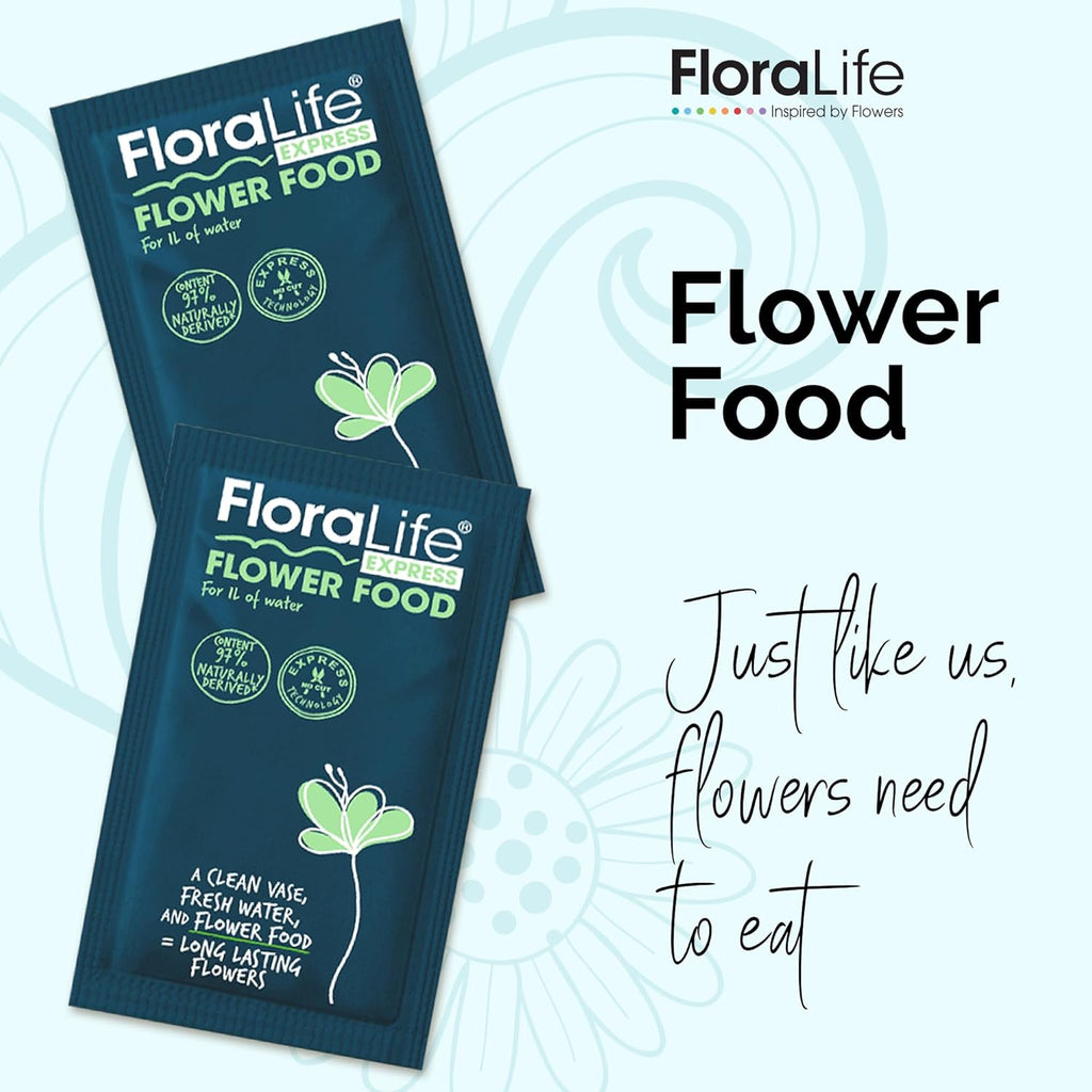 Floralife Fresh-Cut Flower Food - Sachet Multi-Nutrient & Hydration Solution - 25 Packets