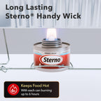 Sterno Disposable Complete Chafing Dish Buffet Set, 6-Hour Chafer Fuel Wick, Food Warmers, Warming Trays, Lids & Serving Utensils
