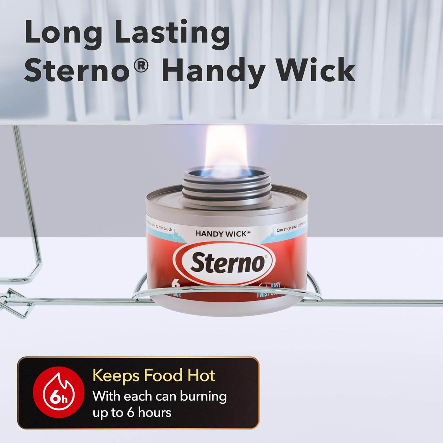 Sterno Disposable Complete Chafing Dish Buffet Set, 6-Hour Chafer Fuel Wick, Food Warmers, Warming Trays, Lids & Serving Utensils