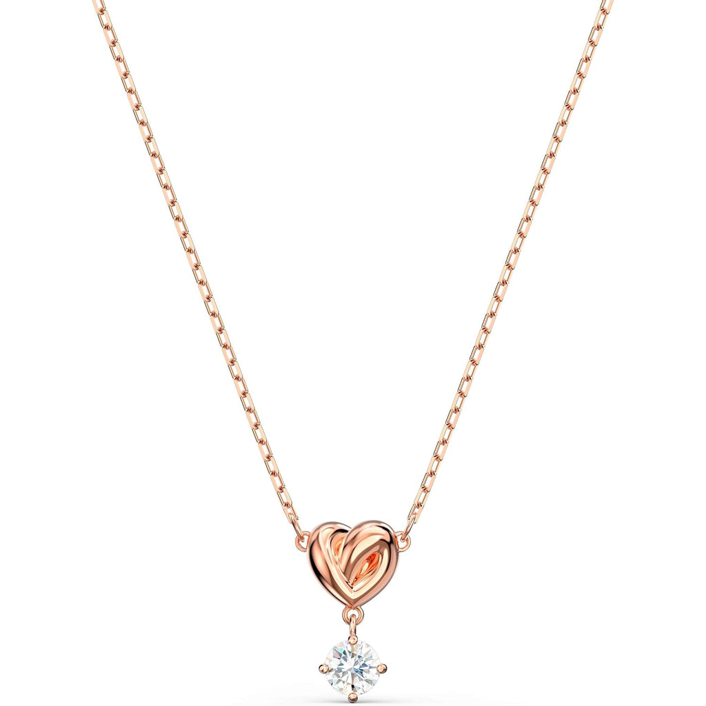 Swarovski Lifelong Heart Necklace, Earrings, and Bracelet Crystal Jewelry Collection, Rose Gold & Rhodium Tone Finish