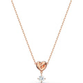 Swarovski Lifelong Heart Necklace, Earrings, and Bracelet Crystal Jewelry Collection, Rose Gold & Rhodium Tone Finish