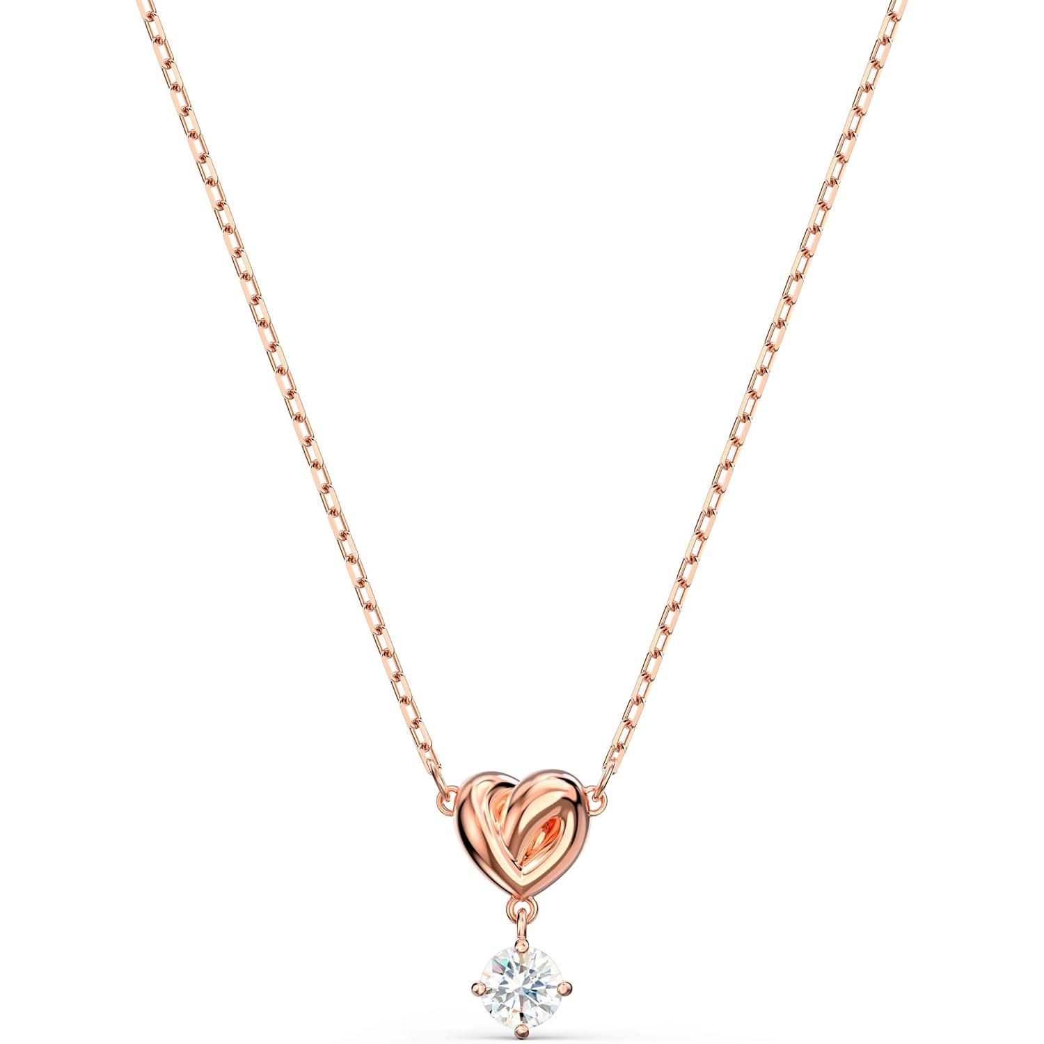 Swarovski Lifelong Heart Necklace, Earrings, and Bracelet Crystal Jewelry Collection, Rose Gold & Rhodium Tone Finish