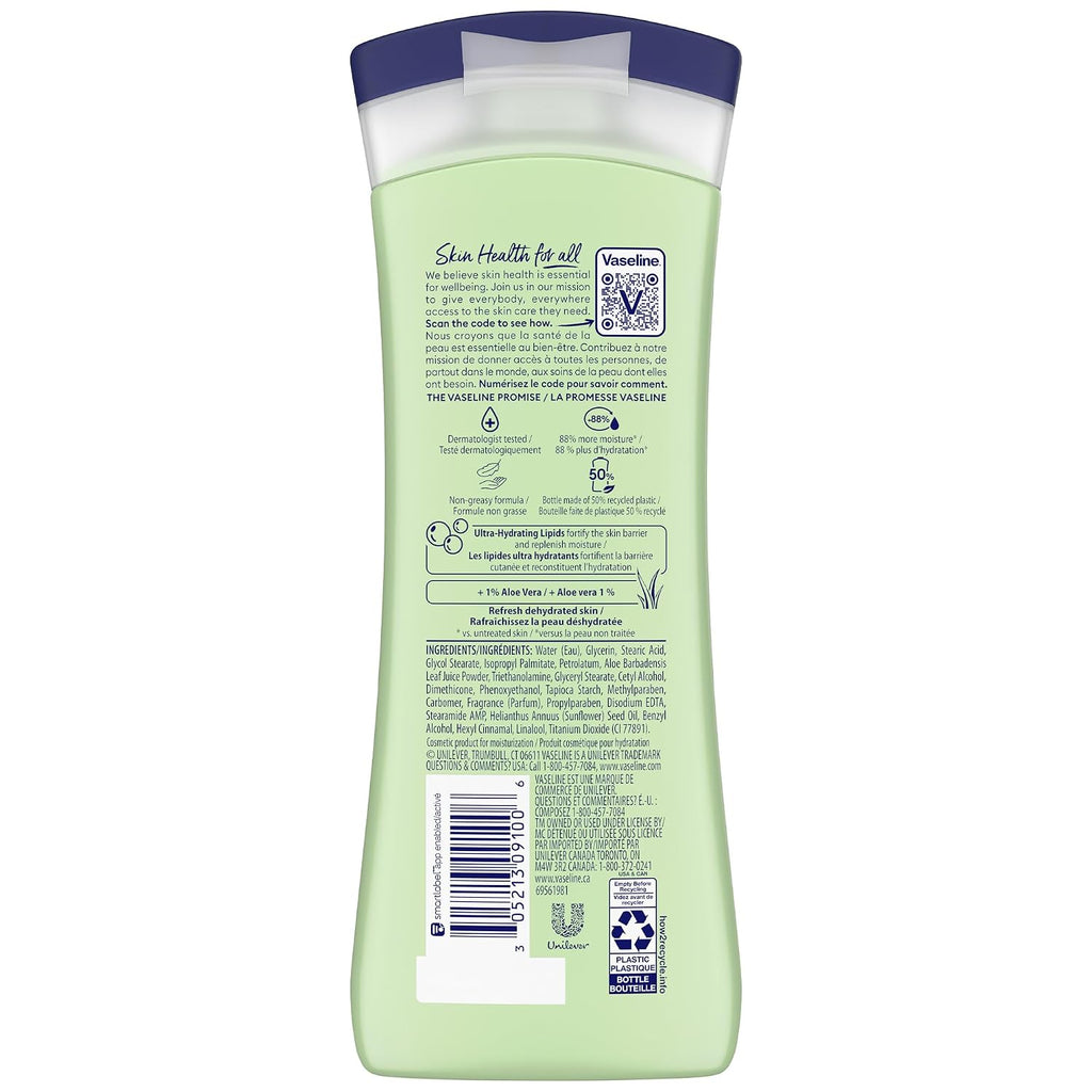 Vaseline Soothing Hydration 2-Pack – Intensive Care Moisturizing Hand And Body Lotion With Aloe, Ultra-Hydrating Lipids, 48 Hours Of Moisture, 10 Oz Ea