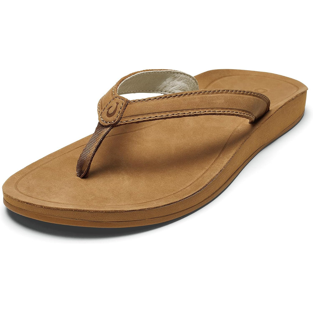 Olukai Southshore Women'S Everyday Leather Sandals, Full-Grain Leather, Non-Marking Rubber Traction Pads & Compression Molded Footbed