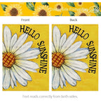 Summer Garden Flag Daisy Double Sided 12X18 Inches Small Burlap Seasonal Welcome Yard Porch Decoration For Outside (Yellow)