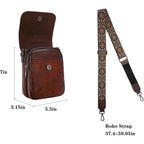 Heshe Leather Small Crossbody Bags For Women Rfid Blocking Cell Phone Purse Anti-Theft Travel Bag With Wide Straps