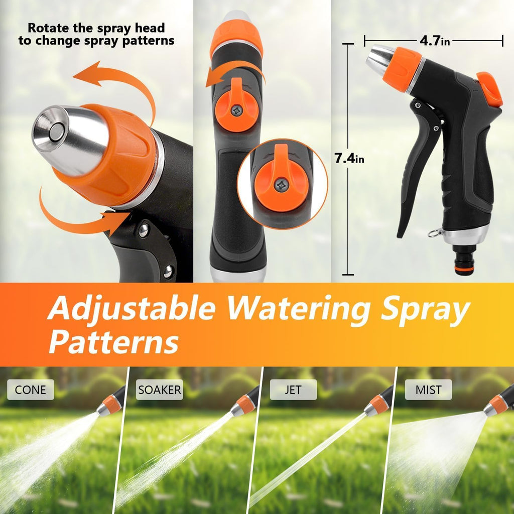 2 Pack Garden Hose Nozzle High Pressure 10 & 2 Water Hose Nozzle | Rust-Proof Thumb Flow Control, Leak-Proof 3/4" Nh Fitting, Ideal For Car Washing, Lawn Watering, Garden Care & Patio Cleaning