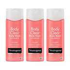 Neutrogena Body Clear Acne Body Wash Pink Grapefruit - Salicylic Acid Formula For Breakout Treatment, Exfoliating Cleanser For Clear Skin, 8.5 Fl. Oz. Bottle, 3-Pack