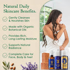 Ancient Greek Remedy Organic Spa Gift Set - Body Oil, Face Moisturizer, Foot Balm & 2 Soap Bars - Lavender Scented Skin Care Gift Basket For Women - Perfect For Christmas, Birthdays & Self Care