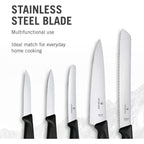 Victorinox Swiss Classic Kitchen Set, 5 Pieces - Utility & Bread Knives | Durable Ergonomic Set With Paring, Carving, And Bread Knives. Made In Switzerland, Dishwasher Safe, And Black Handles.