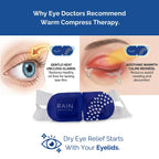 Rain - Heated Eye Mask For Dry Eyes, Self Heating Steam Eye Masks Disposable, Warm Compress For Eyes, Stye Treatment, Moist Heat, Unscented, No Microwave, Travel Ready (20 Masks)