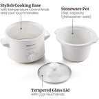 Elite Gourmet Mst-250Xw Electric Slow Cooker Ceramic Pot Adjustable Temp, Entrees, Sauces, Stews & Dips, Dishwasher Safe Glass Lid & Crock